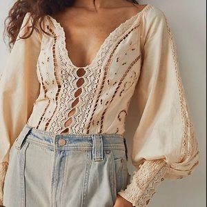 Free People Intimately Regina Crocheted Lace Bodysuit